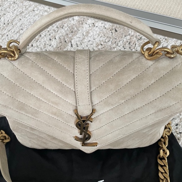 YSL COLLEGE MEDIUM IN QUILTED SUEDE - Picture 10 of 12